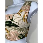 O.P.T Women's Tropical Palm Leaf Print Square Neck Sleeveless Crop Top Tan Photo 1