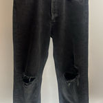 AGOLDE Women's  Distressed Frayed‎ Hem High Waisted 90's Jeans Black Size 29 Photo 0
