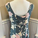 TT Mar Shift Dress Floral Scoop Neck Wide Straps Sleeveless Vintage 90s Green Size M Photo 2