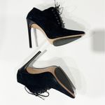 L.A.M.B. Isabella Black Suede Leather Stiletto Booties Size 9 Photo 1