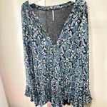 Free People Olivia Printed Ruffled Tunic XS Photo 1