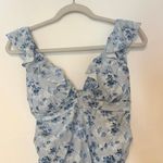 A pea in the pod NWT  Ruffled Maternity Floral Swimsuit Light Blue Size S Photo 1