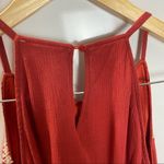 One the Land Embroidered Woven Tank Sleeveless Dress cutout tie back Size Small Red Photo 9
