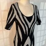Ashley Stewart Black and White Geometric Short Sleeve Sweater Dress Size 12W Photo 1