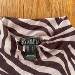 Zebra print mesh long sleeve mock neck shirt White Photo 2