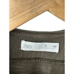 ZARA Olive Green Crewneck Short Sleeve Pocket Cropped T-Shirt Shirt Women's 8 Photo 4