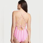 Victoria's Secret Victoria’s Secret Pink Cabana Stripe Scoop Neck Swimsuit (Size L) Photo 1