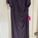Alex Evenings Purple Sparkly Floor Length Dress Photo 2
