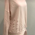 Abound  Pink Distressed Long Sleeve Sweatshirt Top Photo 9