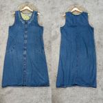 White Stag  Women’s Vintage Sleeveless Denim Midi Dress Embroidered Western XL Photo 1