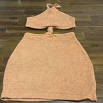 Isalis  Halter Cut Out Mini Dress Knit Knot Sexy Beachy Open Sides M Photo 0
