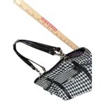 Dana Buchman Houndstooth Tote Shoulder Bag Black White Chain Straps Faux Leather Photo 6
