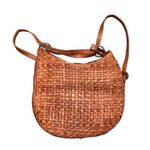 Vilenca Brown Leather Basketweave Backpack Photo 0