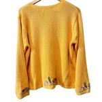 Orvis Vintage Cottagecore floral embroidered lemon cardigan sz L Photo 4