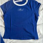 Victoria's Secret Frankie's Bikinis Brooklyn blue shirt and shorts Set Photo 2