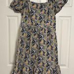 Boden Square Neck Tiered Dress Multi Lemon Foliage Size 14 Photo 3