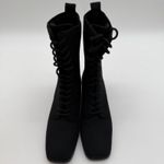 Vivaia Tammy Minimalist Combat Casual Knit Comfort Slim Lace Up Boots Black 7 Photo 2