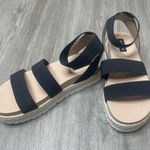 AQUA  Women's Black/White Stretch Strappy Platform Espadrille Tali Sandals sz 10 Photo 3