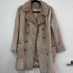 Cream Fur Vintage Long Coat Tan Size L Photo 1