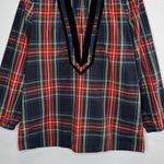 J.Crew  Plaid Tunic Top‎ Small Black Red Velvet Trim Long Sleeve Preppy Classic Photo 4