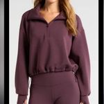 Zella NWT  Soft Modal Blend Half Zip Pullover Sweater Sz Large Burgundy Fudge Photo 0