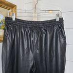 BLANK NYC  NWT Black Faux Vegan Leather High Rise Drawstring Jogger Pockets Sz 30 Photo 2