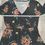 Maurice's  Gray Floral Cozy Tiered Long Puff Sleeve Mini Dress V Neck Size XL Photo 3