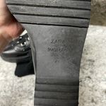 ZARA  Lace Up Leather Wedge Stud Combat Boots Photo 8