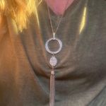 Inc NYC INC Long Silver chain CZ Tassel Necklace Photo 2