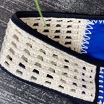 Victoria's Secret Victoria’s Secret Black Blue & Ivory Crochet Triangle Slide 2 Piece Bikini S Photo 4