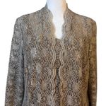 Alex Evenings  Sparkly Lace Champagne 3/4 Sleeve Twin Set Size Large NWT Photo 2