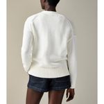 J.Crew  Womens Heritage Cotton Relaxed Cardigan Sweater Chunky Knit Ivory M Photo 1