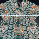 SheIn  Womens‎ Surplice Front Boho Dress V Neck Batwing Sleeve Green Orange Large Photo 5