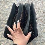 Nicole Miller Leather Snake Skin Multi-compartment Handbag Black Photo 6