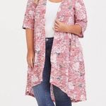 Torrid Kimono Hi Low Duster Pink Floral Print Sz M/L Photo 0