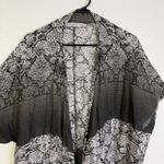 Bryn Walker Jacket Womens XL White Black Cotton Silk Floral Ombre Top Boho Photo 1