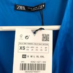 ZARA  Satin Belted Wrap Style Mini Dress in Blue Photo 8