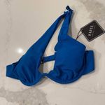 Zaful NWT One Shoulder Plunge Push Up Bikini Top Women's 6 Blue Underwire Padded Photo 1