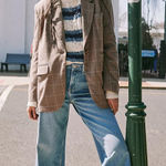 Free People  Paper Cut Pinstripe Blazer Photo 0