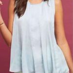 Anthropologie  Blue Satin Swing Top NEW S Photo 1