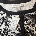Christopher & Banks NWT Cardigan Black White Polka Dot 100% Cotton Sweater Med Photo 1