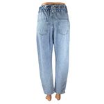 ZARA Women's Blue Light Wash High Waisted Tapered Paperbag Denim Jeans Size 2 Photo 2