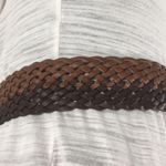 Faux Leather Woven Belt, Light and Dark Brown, S/M Brown Photo 1