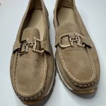 Woman's Tan and Gold Slip Ons Size EU43 Photo 0