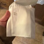 Good American Satin Faux Wrap Cuffed White Blouse Size 2 Photo 9