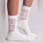 Barefoot Dreams  CozyChic Bridal Sock Set Ivory/Pink Cozy Bride Socks Photo 1