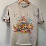Goodie Two Sleeves Distressed Def Leppard Band Tee S/M Photo 0