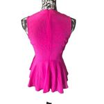 Shoshanna  silk top blouse sleeveless hot pink size 2 ruffle bottom womens Photo 2