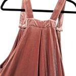 BiBi M velvet oversized wide leg adjustable overalls dusty pink mauve Size M Photo 5
