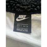 Nike Black White Sherpa Active Swoosh Cropped Faux Fur Jacket XS Photo 4